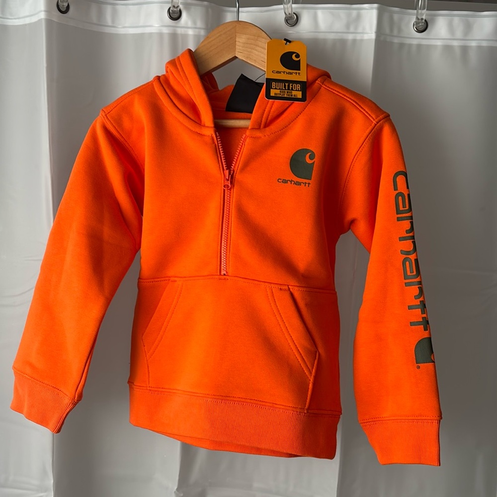 Carhartt Half-Zip Hooded Long-Sleeve Sweatshirt for Toddlers
